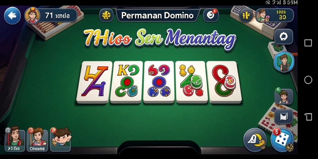 Screenshot menunjukkan permainan Domino yang seru dan menantang di 71H.