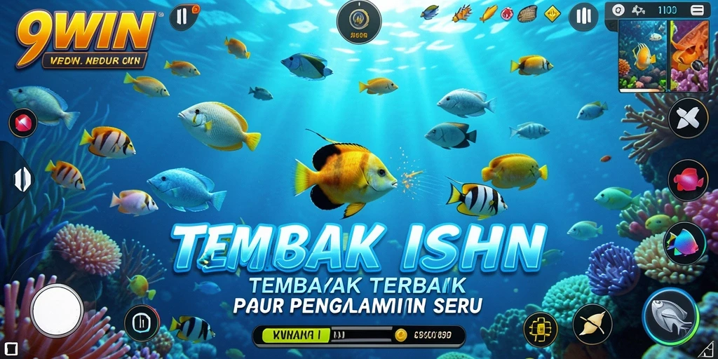 Screenshot 9WIN menampilkan gameplay seru dalam Tembak Ikan.