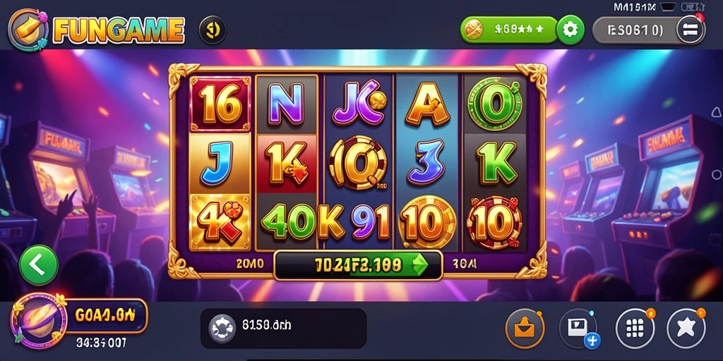 Tampilan gameplay seru dari FUNGAME yang menampilkan slot yang menguntungkan.