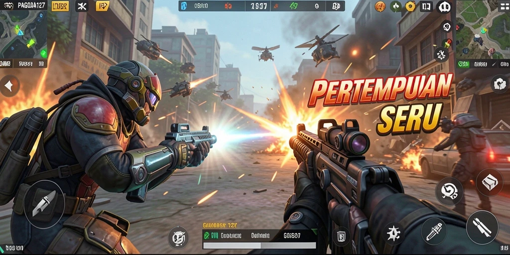 Tangkapan layar gameplay TPS yang menampilkan aksi pertempuran seru.