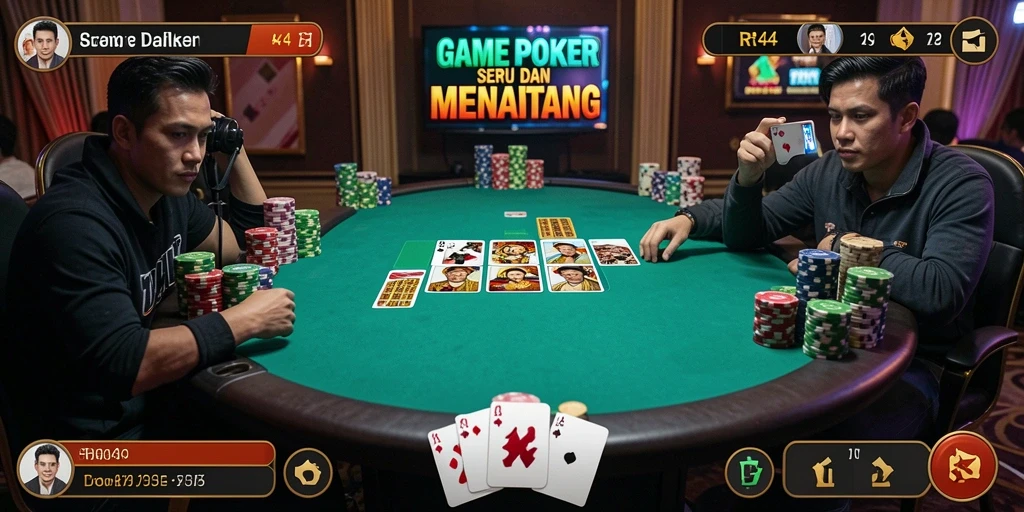 Tampilan gameplay poker yang mendebarkan di RR44.