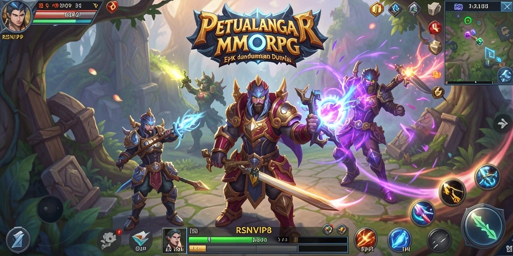 Screenshot gameplay <strong>RSNVIP8</strong> yang menunjukkan aksi pertempuran seru di dunia MMORPG.
