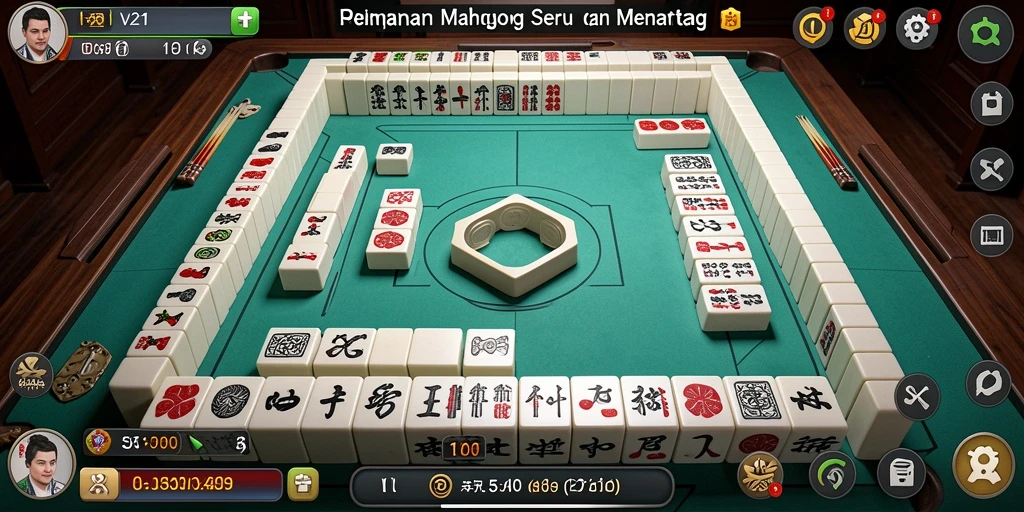 Screenshot gameplay V21 menampilkan tantangan Mahjong yang menarik.