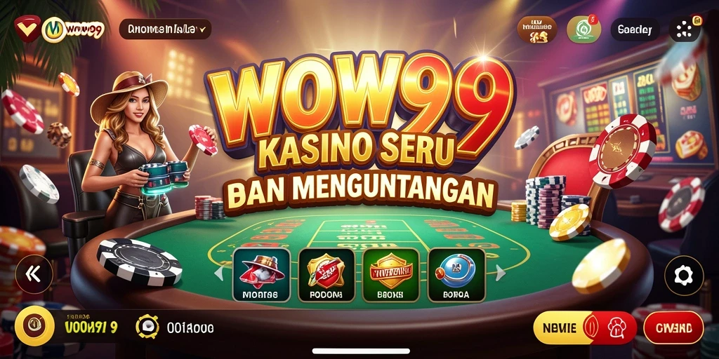 Tampilan gameplay WOW99 yang mendebarkan dalam suasana kasino.