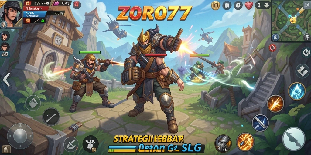 Tampilan gameplay ZORO77 menampilkan strategi pertempuran yang menarik.